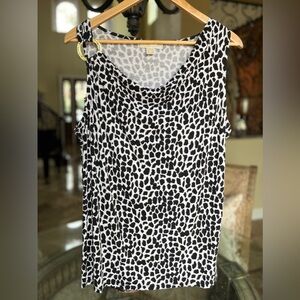 MICHAEL Michael Kors Black and White Animal Print Blouse